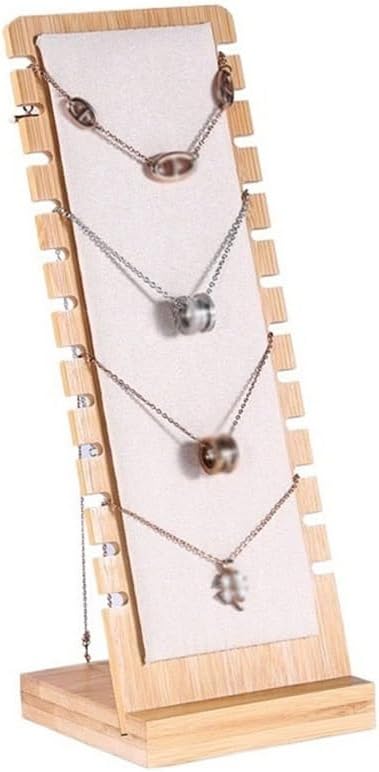 Jewelry Towers Pendant Organizer Jewelry Display Board Jewelry Hanging Rack Display Stand Stalls Wooden Detachable Necklace Display Rack Jewelry Rack(Pink)
