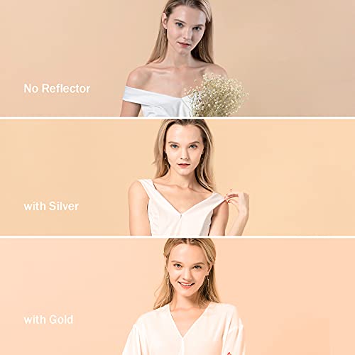 Selens 43.3 Inches Photo Light Reflector For Photography 2-In-1 Collapsible Disc Camera Lighting Reflector Sun Reflector For Studio Video Outdoor Shooting, Gold & Silver #TOP2