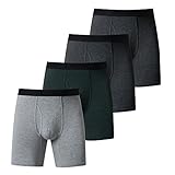 BAMBOO COOL Men's Underwear Boxer Briefs Fly with Built-in 3D Pouch Support Comfortable Soft Bamboo