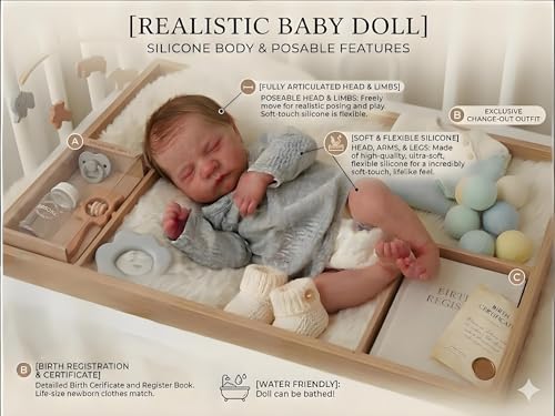 Muñeco Bebé Reborn Silicona Realista 49 cm Niño miniatura 7