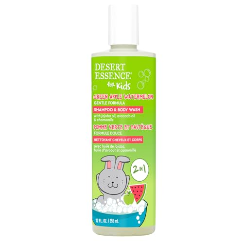 Image of Desert Essence Kids 2-in-1 Shampoo & Body Wash 12.0 fl oz - Vegan, Gluten-Free. Cruelty-Free - Leaves Hair & Skin Nourished - Gentle Formula (Green Apple)