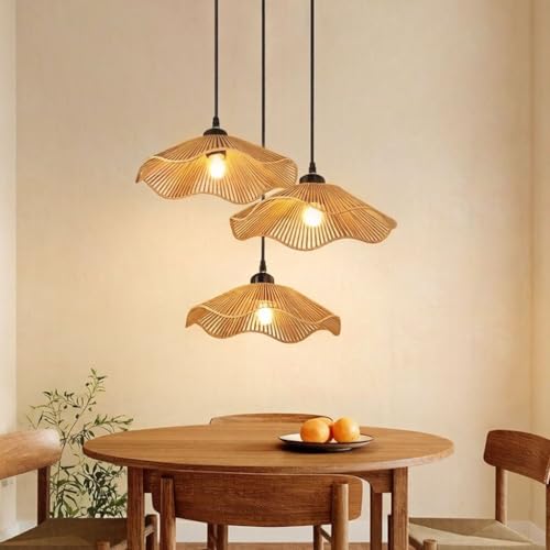 Luminaire suspendu en rotin bohème avec cordon réglable E27