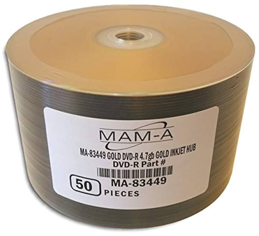 maa　dvd Amazon.com: 50-Pak MAM-A (Mitsui) Gold Inkjet Hub/Gold 8X