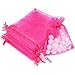 AKStore 100Pcs 2.8"x3.6"(7x9cm)Sheer Drawstring Organza Jewelry Pouches Wedding Party Christmas Favor Gift Bags (Rose)