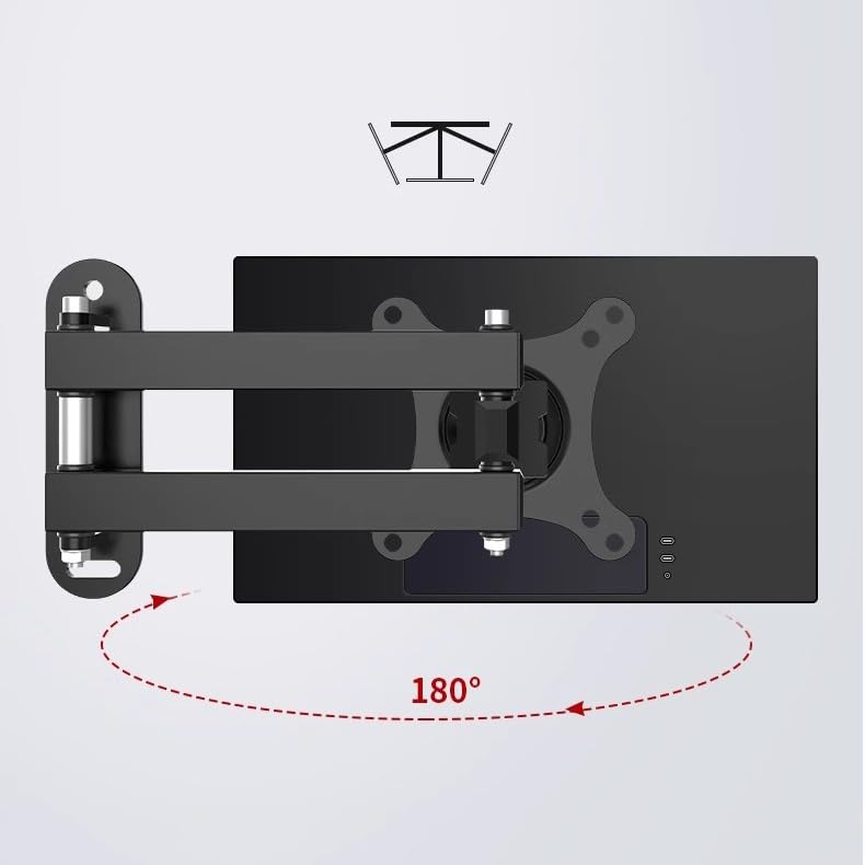 Staffa Monitor Supporto a Parete for Monitor Singolo Supporto a Regolabile a Movimento Completo, Bracci articolati, Rotazione dell'estensione dell'inclinazione Girevole