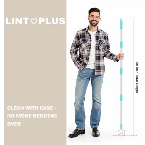 Image of Ultra & Pro LINTPLUS Combo: 50 inch Stand-Up Carpet Rake for Pet Hair Removal - Heavy Duty, Includes Pro Attachments for Floors & Large Rugs