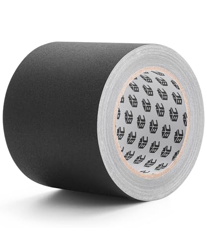 Bates- Gaffers Tape 4 Inch x 23 Yards, Black Gaffers Tape 4 Inch, Polyethylene-Coated Cloth, Non-Reflective, No Residue