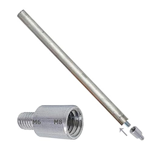 GOLDMAN SERVICE - 1 Ánodo de magnesio 22x350mm de termo eléctrico + 1 Adaptador para diferentes roscas M8 a M6. Ánodo sacrificio para calentador compatible con principales marcas comerciales (1)