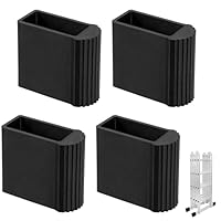 JESTOP 4X Leiterfüße 50x22mm | Universal rutschfeste Gummi Schutzkappen für Klappleitern & Leitern | Schwarz