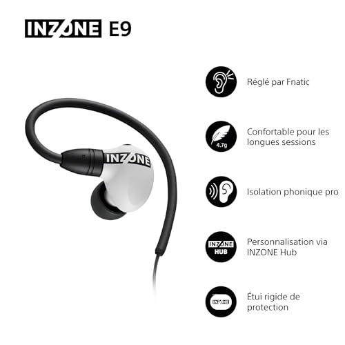 Écouteurs Filaires Sony Inzone E9 IERG900B.CE7 – Gaming, Isolation Phonique, Micro Intégré - vue 10