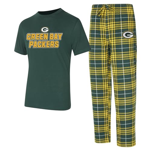 Concepts Sport Men's Green/Gold Green Bay Packers Vector T-Shirt & Flannel Pants Sleep Set