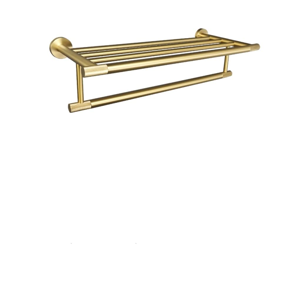 Kit accessoires salle de bain or brossé avec étagère et porte-savon