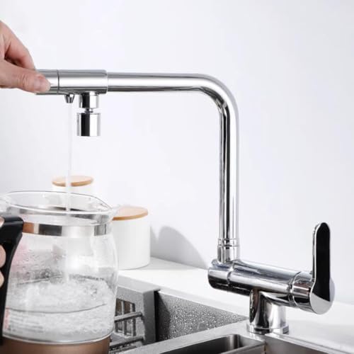Robinet de Cuisine Pliant 3 Voies pour Évier Sous Fenêtre et Eau Purifiée au Quotidien