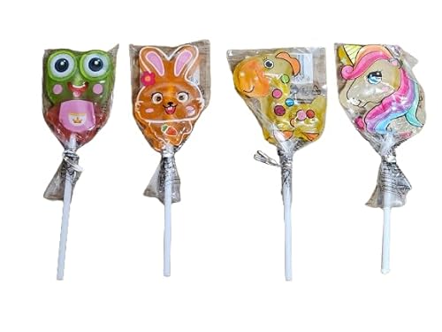 Animal Zoo Lollipops - Fun Animal-Shaped Lollipops for Kids, Pack of 30 with Frog, Rabbit, Unicorn, and Elephant - Perfect for Birthday Parties, Halloween, or Festive Events, Cute and Colorful Design