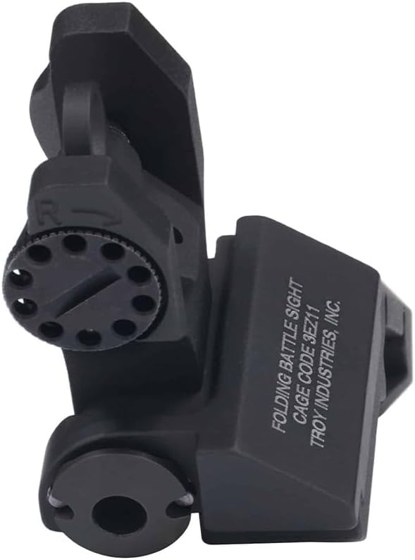 Troy Industries SSIG-45S-HRBT-00 45 Degree Offset HK/Round Rear Sight Set, Black