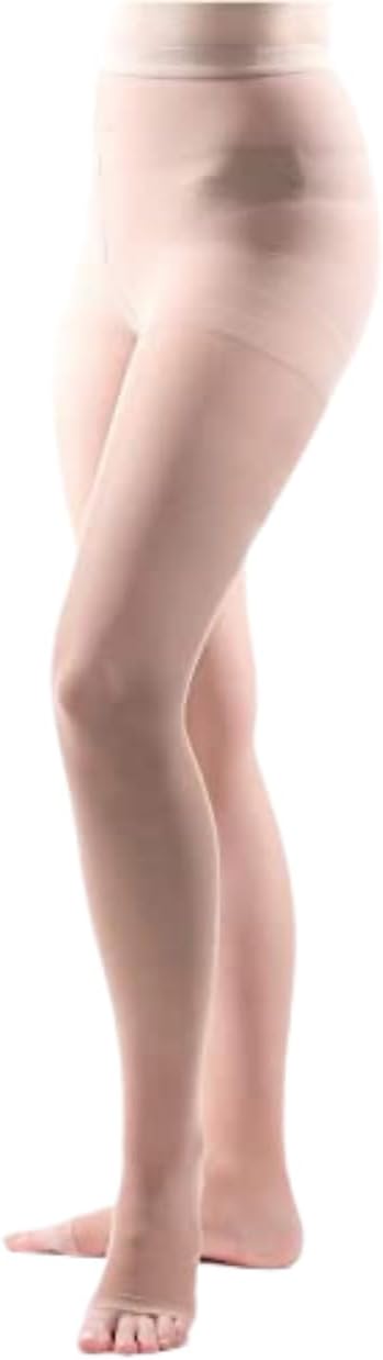 Allegro Women's Sheer Compression Pantyhose 20-30mmHg Open Toe Support Hose