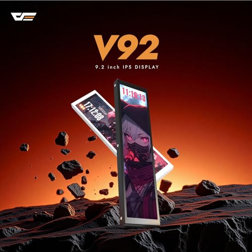 Image of darkFlash V92 9.2 inch PC Case Screen, 1920x462 IPS Sensor Panel Monitor,Black | 1920x462 AIDA64 CPU /GPU temp display, no HDMI needed, USB-C /internal 9-pin, aluminum body for gaming PC builds
