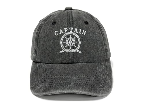 Image of Sailing Captain Hat for Boat Owners, Adjustable Embroidered Skipper Cap for Adult