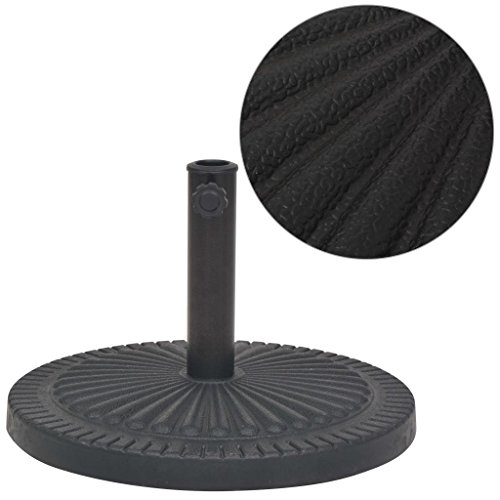 vidaXL Parasol Base Resin Umbrella Weight Base Stand Standing Market Patio Outdoor Garden Heavy Duty Umbrella Holder Round Black 29 kg