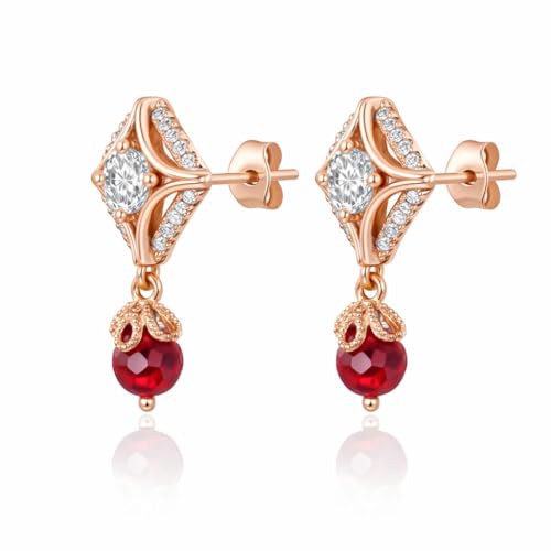 Image of Nilu's Collection 18k Rose Gold Plated Clip On Hoop Earrings, Stylish Women Earrings, Fancy Zircon Copper Bali Earrings for Women and Girls (Drop design)