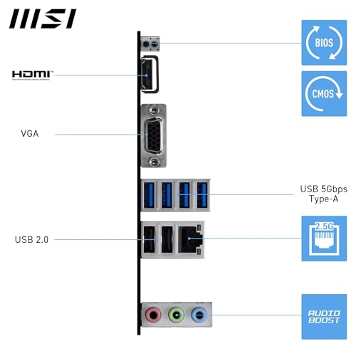 MSI PRO B840M-B Motherboard, mATX - Supports AMD Ryzen 9000/8000 / 7000 Processors, AM5 - DDR5 Memory Boost (8000+ MT/s OC), PCIe 4.0 x16, M.2 Gen4, 2.5G LAN - image 6