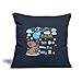 Spreadshirt® Cadeau De Naissance Personnalisable Ours avec Nom Et Date De Naissance Housse De Coussin Décorative 45 x 45 cm, Bleu Marine
