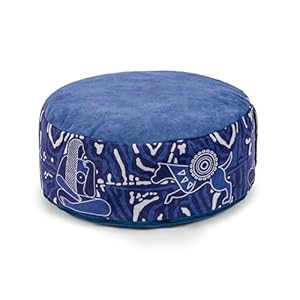 Zaveur Royal Court Yoga Meditation Cushion – 18″ – Cotton Round Yoga Cushion for Meditation & Restorative Yoga – Yoga Cushion for Sitting on Floor – Pressure Relief & Relaxation Zafu Seat Cushion