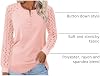 Blusas de encaje de manga larga para mujer Minetom, estilo Henley, casuales 8