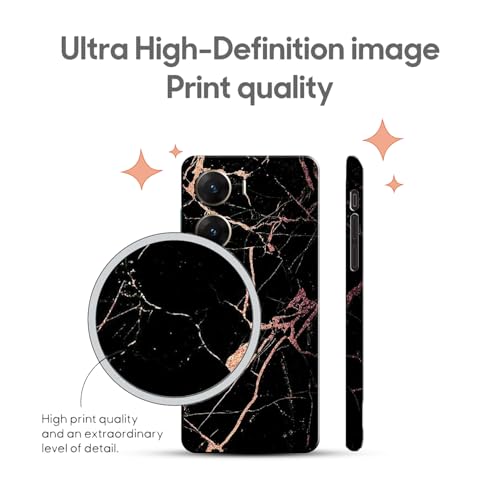 Image of COLORflow Polycarbonate Back Cover Compatible with Vivo V29E 5G | Beautiful Black Golden Marble | Designer Printed Hard CASE Bumper Back Cover Compatible with Vivo V29E 5G