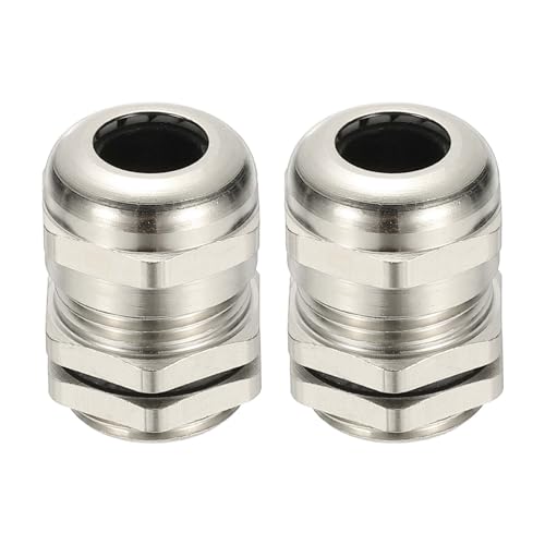 Image of PATIKIL Waterproof Electrical Cable Glands, M18 2 Pcs 5-10mm Nickel-Plated Brass Cord Grip Electric Wire Connector Wire Protector for Outdoor Cable Box Enclosure Junction Box