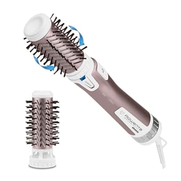 Rowenta CF9540 Brush Activ Premium Care Spazzola Rotante e Asciugante per Volume, 1000 W, per Capelli Corti e Lunghi, Styler con 2 Spazzole in Ceramica, Doppio Generatore di Ioni e Setole Naturali