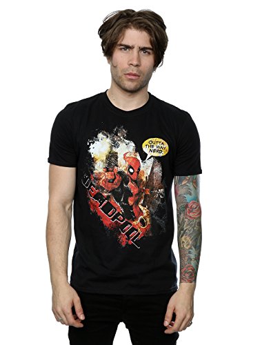 Image of Marvel Men's Deadpool Outta The Way T-Shirt Small Black