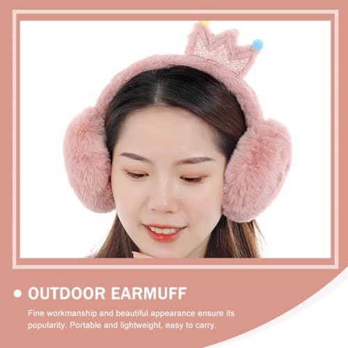 FRCOLOR 1pc Boy Girl Warm Earmuff for Outdoor Use Cute Pattern Soft Faux Fur Ear Protector for Boys and Girls Great for Birthdays and Holidays2