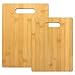 Totally Bamboo 2 Piece Cutting Board Set, 100% Bamboo For Food Prep, Making Cocktails or Serving Appetizers