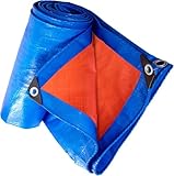 Lona Resistente Con Ojales, Impermeable, Resistente A Las Heladas, Protección UV, Universal, Lona De PE Para Muebles De Jardín, Camping, Cubierta De Camión. blue-orange,3 * 4m