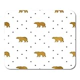Mauspads Wilder Teppich Weihnachten mit goldenen Bären und schwarzen Sternen Schrott Buchung Urlaub Kinder Tier Mauspad für Notebooks, Desktop-Computer Mausmatten, Büromaterial