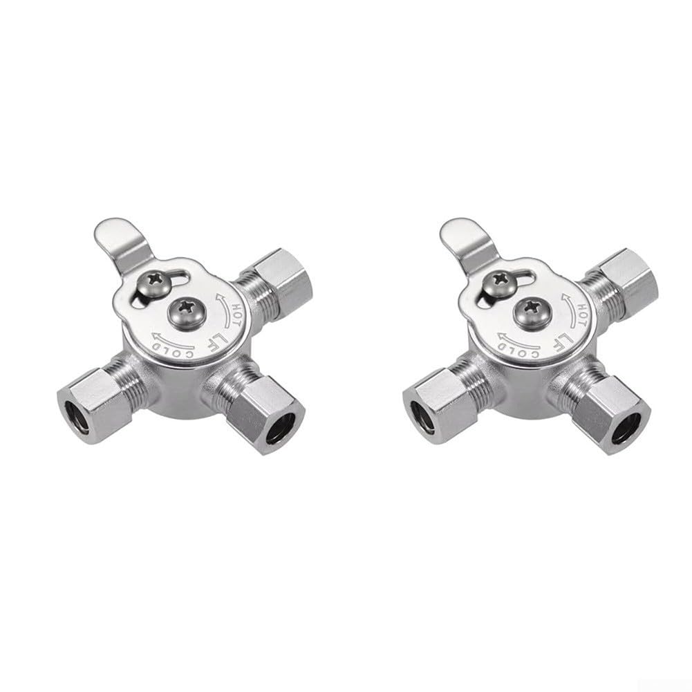 Valvola miscelatrice termostatica progettata per una temperatura stabile utilizzando la regolazione manuale di ingressi caldi e freddi (2PCS)