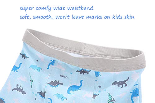 CHUNG Toddler Little boys Soft Modal+ Cotton Boxer Briefs Underwear 5 Pack Dinosaur 2-9Y, Dino World,3T