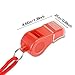 Hipat Red Emergency Whistles with Lanyard & Mouth Grip, Loud Crisp Sound, Plastic Whistle Ideal for Lifeguard, Self-Defense and Emergency