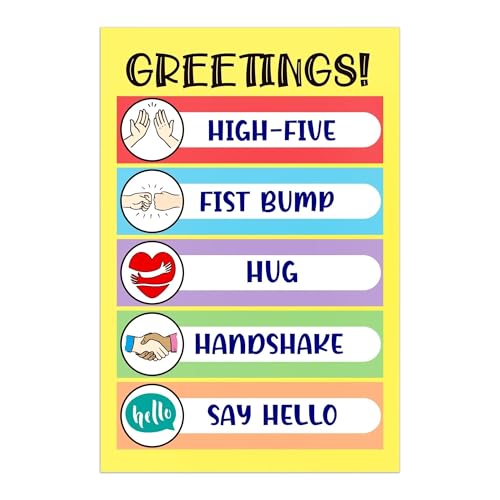 SHANGMAOYO Social Emotional Learning Poster Classroom Greetings Decor for Preschool Kindergarten Morning Meeting Wall-Art SHANGM