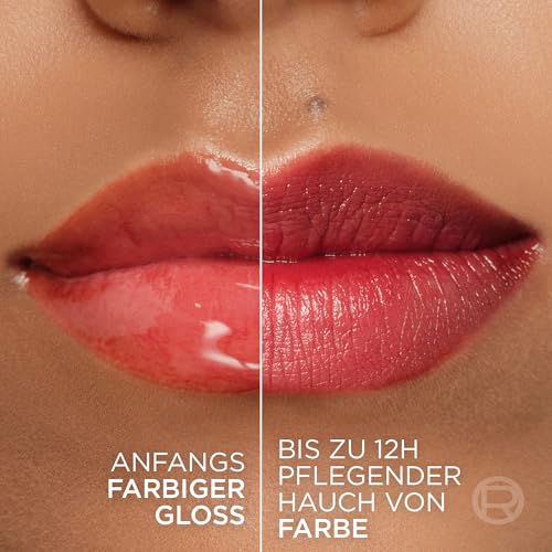 L'Oréal Paris Hyaluron Tint Lip Stain Serum, 12H haltende schwerelose Farbe, Feuchtigkeitsspendend, Lipgloss, Farbe: 601 Worth it, 5 ml