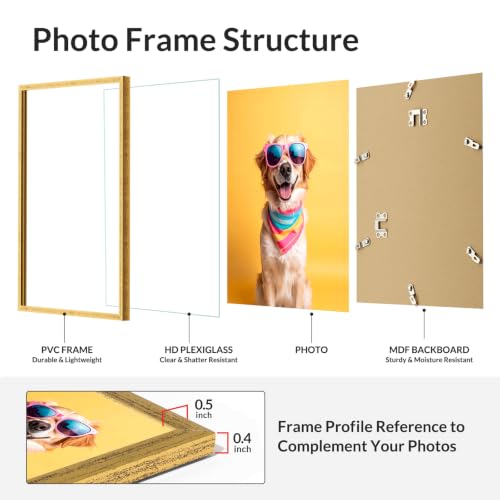 Image of LaVie Home 8x10 Picture Frame for Wall Display, 8x10 Bronze Picture Frame with HD Plexiglas, 8 x 10 Poster Frame 1 Pack, Display Frame for Vertical or Horizontal, Classic Collection