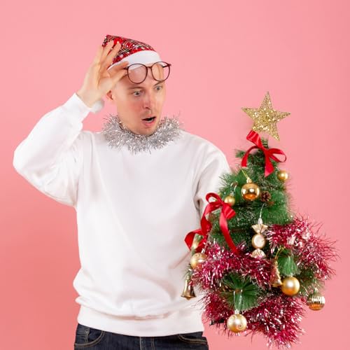Estrella pequeña para árbol de Navidad KEYIDO dorada de 15 cm para adornos navideños 7