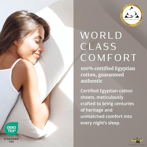 Image of Luxury 1200 TC 100% Egyptian Cotton Cal King Size Sheet Set | Ultra Soft | Cooling for Hot Sleepers | CEA Gold Seal Certified | 18 inch Deep Pocket | Cal King Size [White]