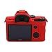 A7 III Silicone Case, TUYUNG Camera Housing Case Protective Cover, Compatible with Sony Alpha A7 III A7M3 Cameras, Red