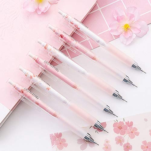 1PC 0.5mm Japan Lovely Cherry Blossoms Automatic Pencil Kawaii Plastic Mechanical Pencils For Kids Gifts Student Supplies Stationery