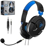 【APEX ALGSスポンサード】TURTLE BEACH ゲーミングヘッドセット Recon 50 ブラックブルー 超軽量 210g マルチプラットフォーム マイク付き ヘッドホン 有線 3.5mm付 ゲームパッド向け PS5 PS4 携帯型ゲーム機 Xbox スマホ 有線 3.5mm 着脱式マイク 【メーカー保証2年】