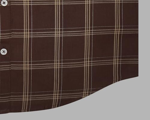 Image of GHPC 100% Cotton Checkered Half Sleeves Regular Fit Formal Shirt for Men