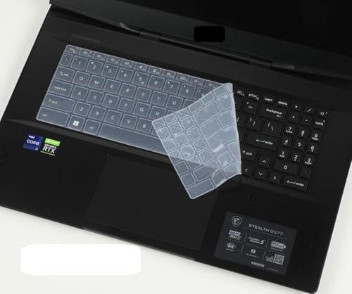 Image of RAYA Silicone Keyboard Cover for MSI Bravo 15 MSI Katana GF66 /GF76 MSI Alpha 15 /Alpha 17 MSI Pulse GL66 /GL76 MSI Crosshair 15 /17 MSI Sword 15 /17 Gaming Laptops (Transparent)