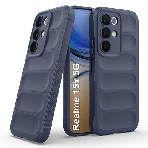 Image of Zapcase Back Case Cover for Realme 15x 5G | Compatible for Realme 15x 5G Back Cover | Liquid Silicon Magic Case with Camera Protection | Sapphire